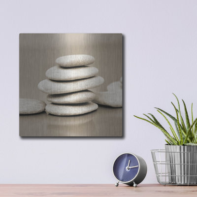 Ebern Designs «Zen Pebbles 1» par Photoinc Studio, art mural en métal,