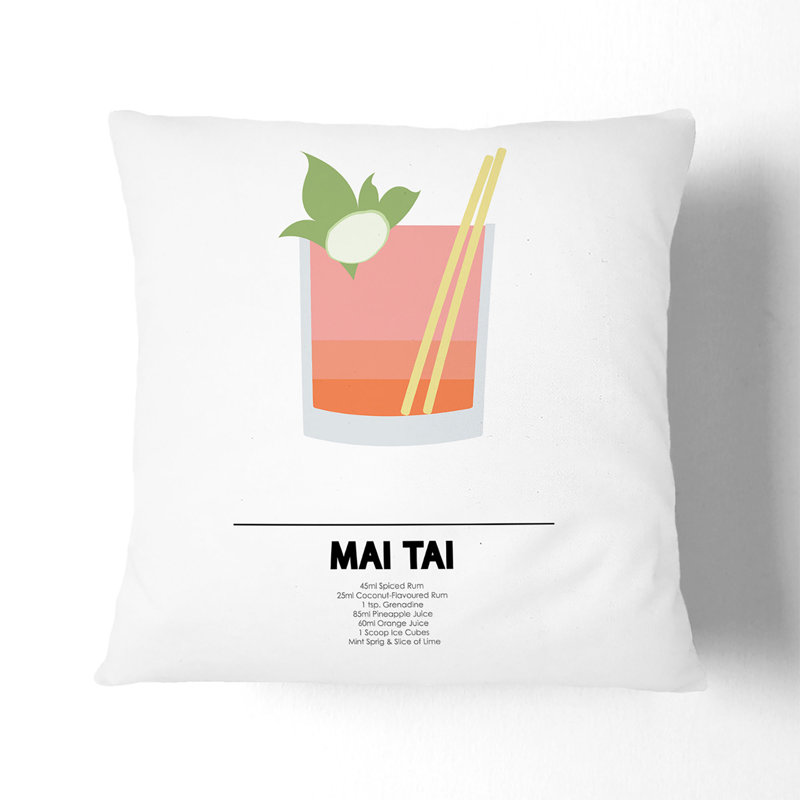 Mai Tai Square Throw Cushion, 55cm H x 55cm W x 20cm D