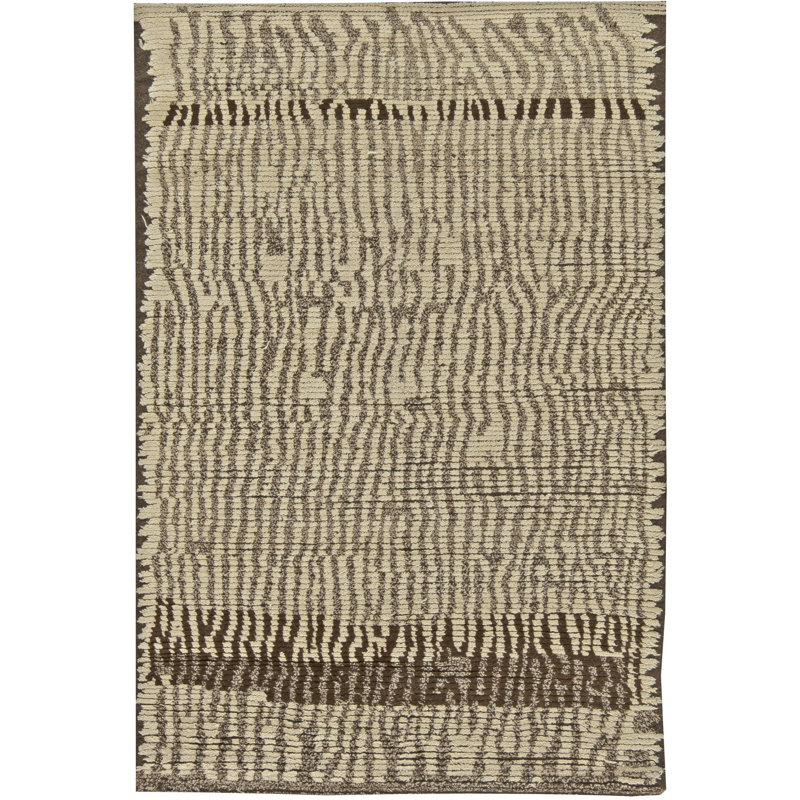 Modern One-of-a-Kind Rectangle 4' X 5'10" Hand Knotted Area Rug