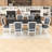 Rustic 7Pcs Extendable Dining Table Set with Removable Leaf and 6 Upholstered Chairs-2079921621-2079921624