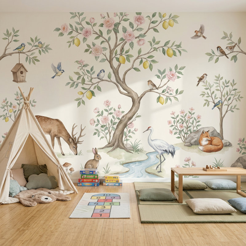 Papier peint Woodland, 200 po x 120 po, Non tissé
