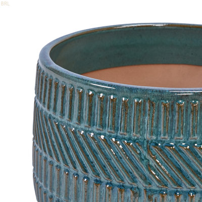 3 pots de fleurs en céramique, pot de fleurs moderne pour patio, jardin ou rebords de fenêtre