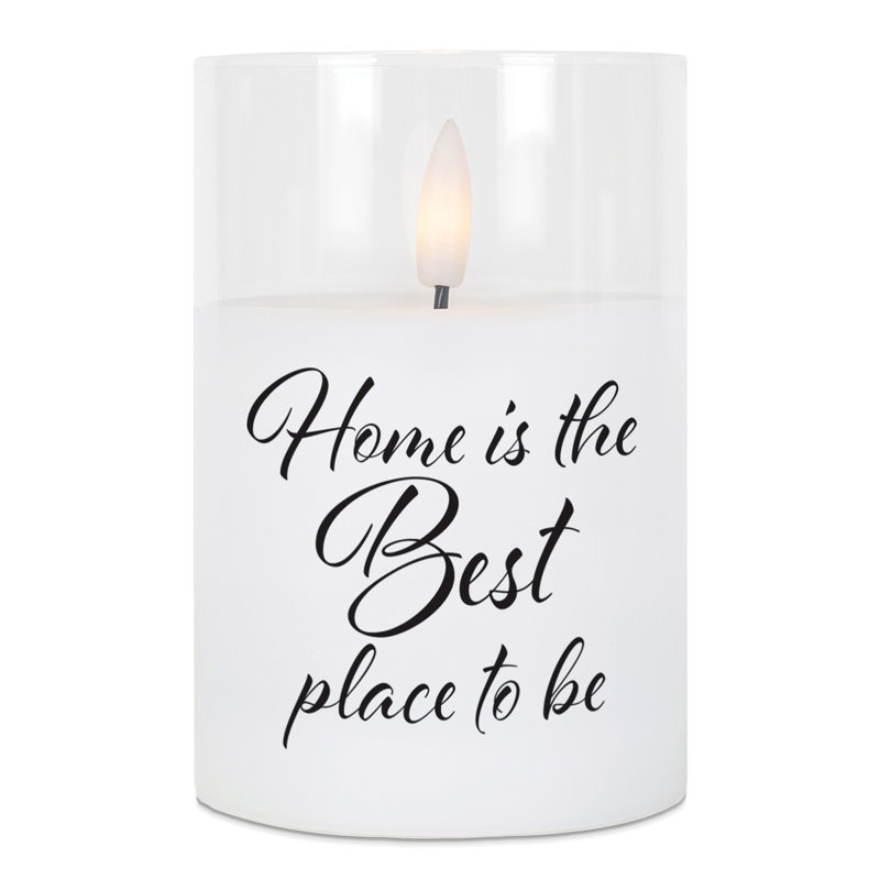 Flameless Jar Candle with Glass Holder