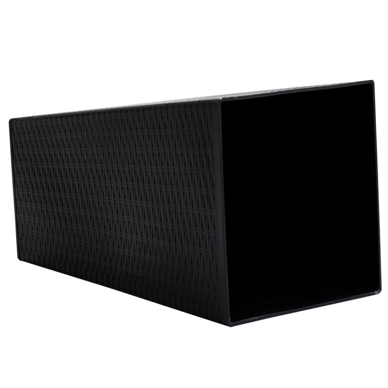 Outsunny Set Of 3 Tall Planters With Drainage Hole, Black