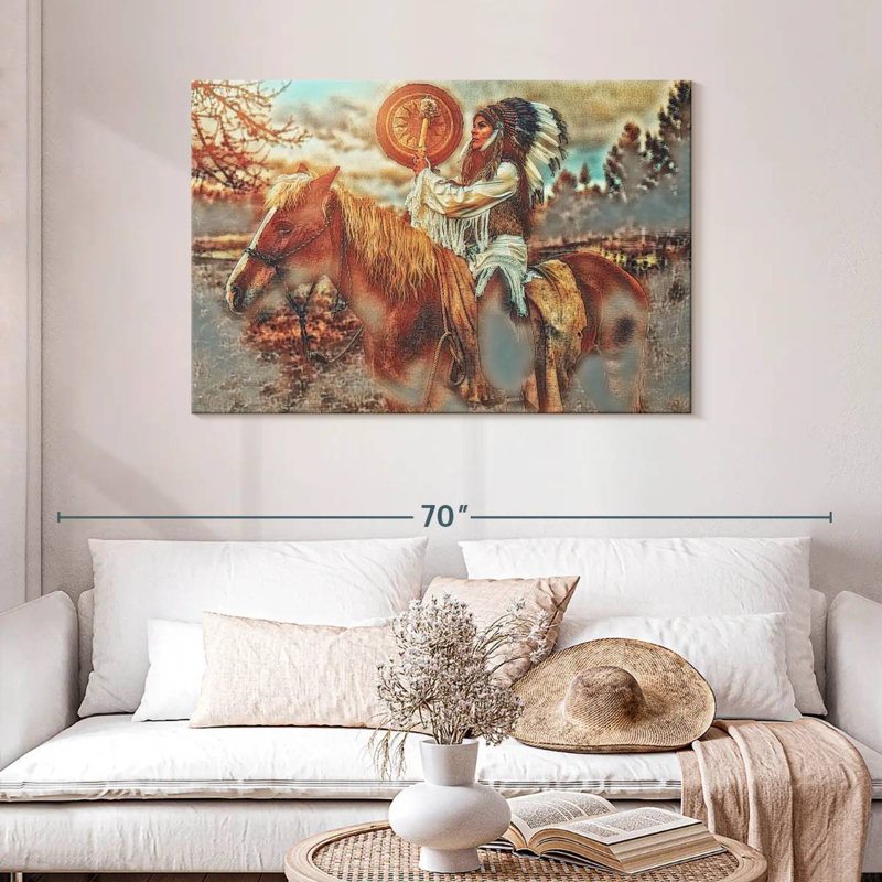 Cheval de guerre indien Lelar, H 30 po x l 45 po