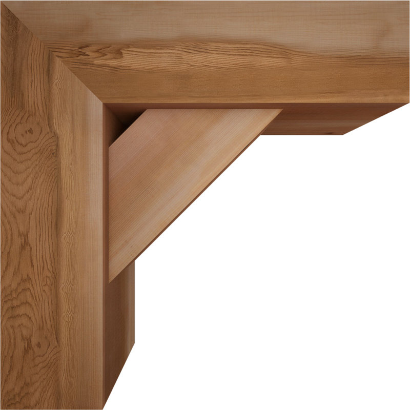Traditional Block Bracket w/ Offset Brace, 22 x 22, 7 1/2"W Western Red Cedar (Smooth)