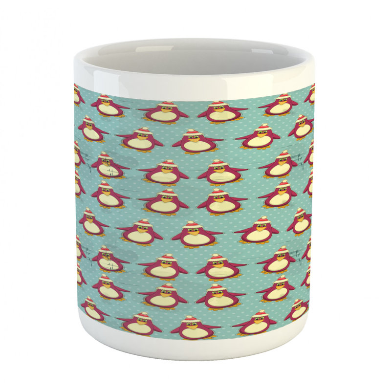 Grande tasse à café amusante penguins