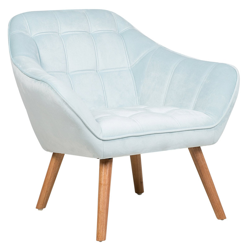 Zariah Velvet Armchair, Light Blue