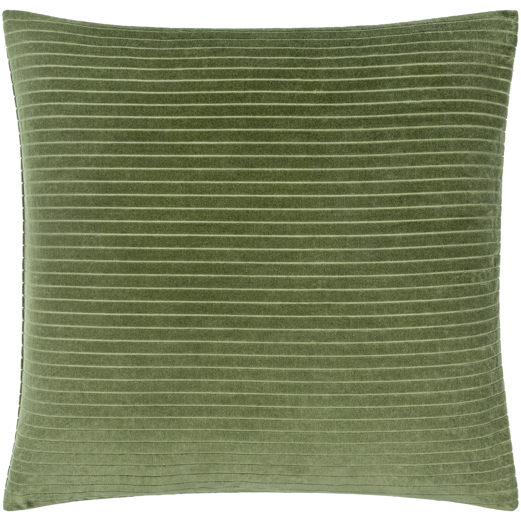 Cotton Throw Pillow, Down, 20" x 20", Olive