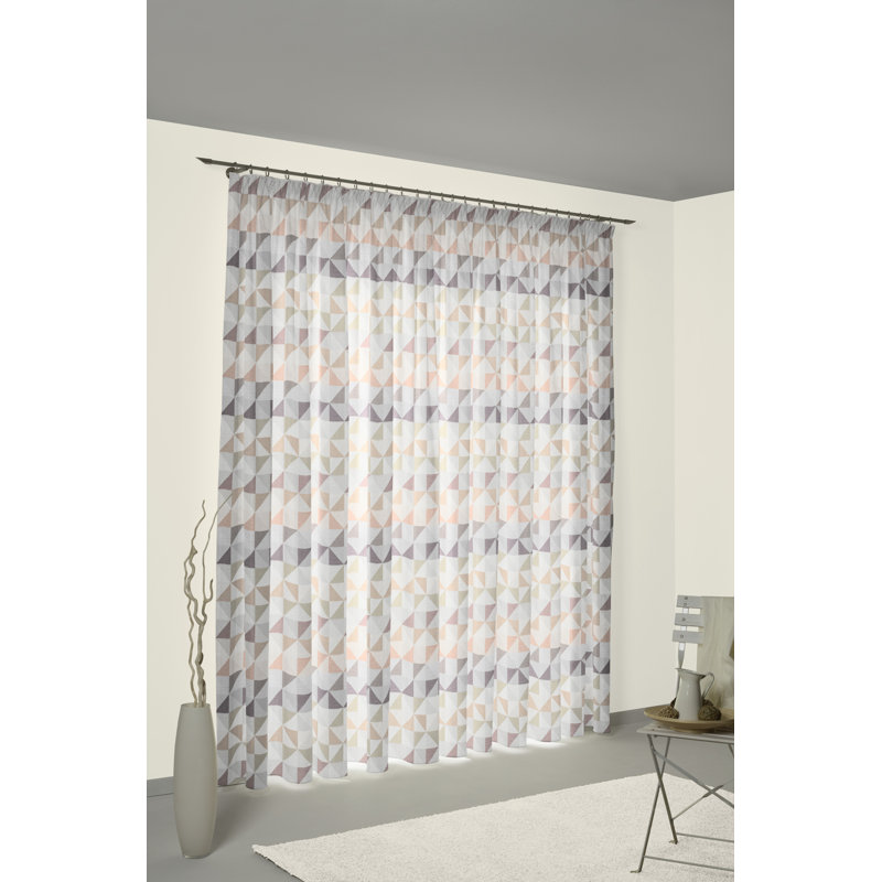 Bernd Room Darkening Single Panel, 132cm Width x 225cm Drop, Pink/Purple/Beige