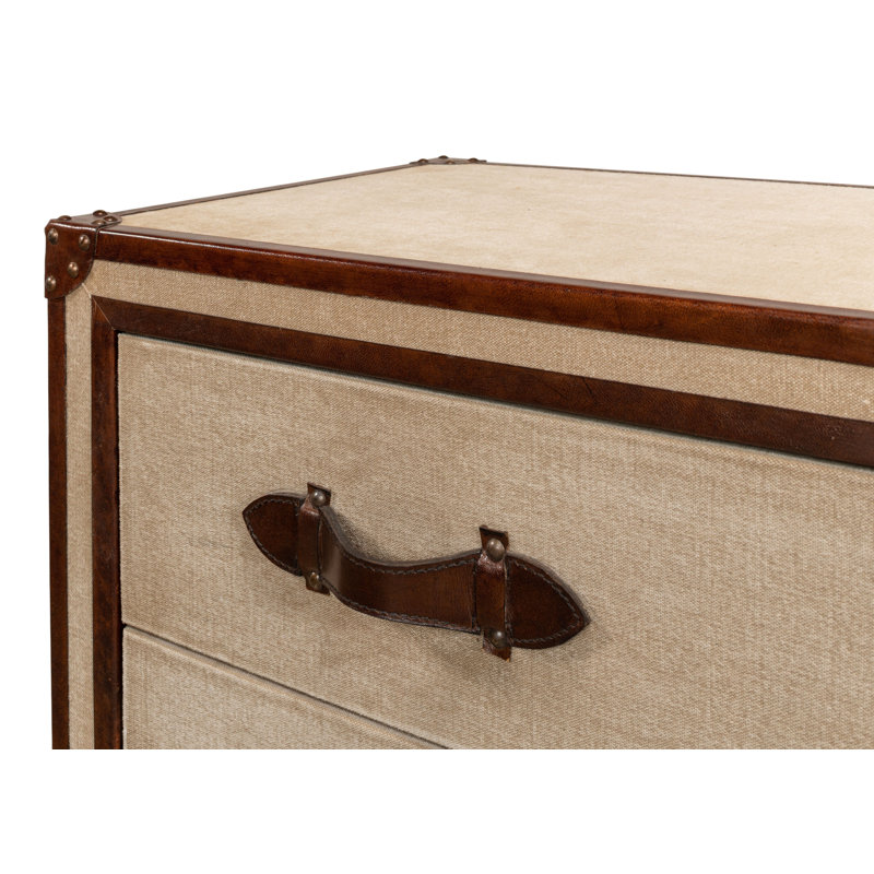 French Art Deco 3 - Drawer Solid Wood Nightstand
