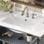 36" Bathroom Vanity With Ceramic Sink, Bathroom Vanity With Adjustable Shelf And Open Shelf, With Solid Wood Legs, Waterproof Painted Finish, Silver Metal Knobs And Soft Close Hinges Design, Grey-121294499