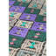 Tapis unique vert / argile / mauve / rouge de 6 pi 2 po x 9 pi 1 po Jijim