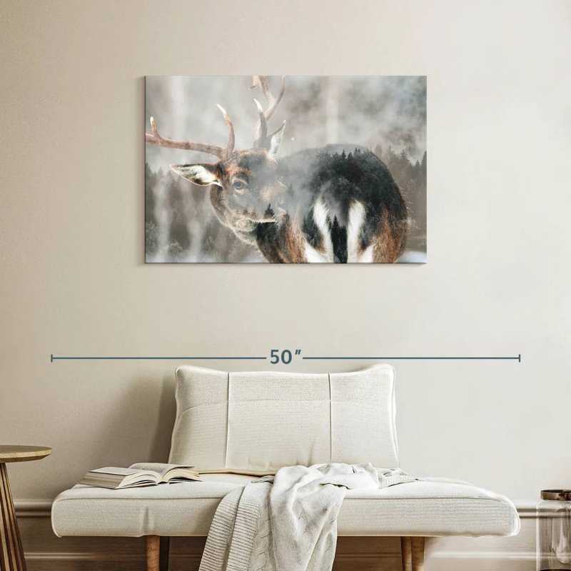 Cerf Brampt Winter Forest, H 24 po x l 36 po