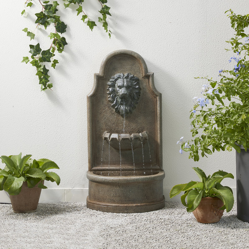 Fontaine tête de lion en résine