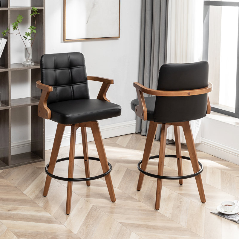 Lorant Swivel Stool, Black, Bar Stool (30" Seat Height)