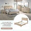 Lit Queen en bois naturel simple