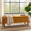 Banc de rangement rembourré moderne de 47 po avec pieds en bois de noyer
