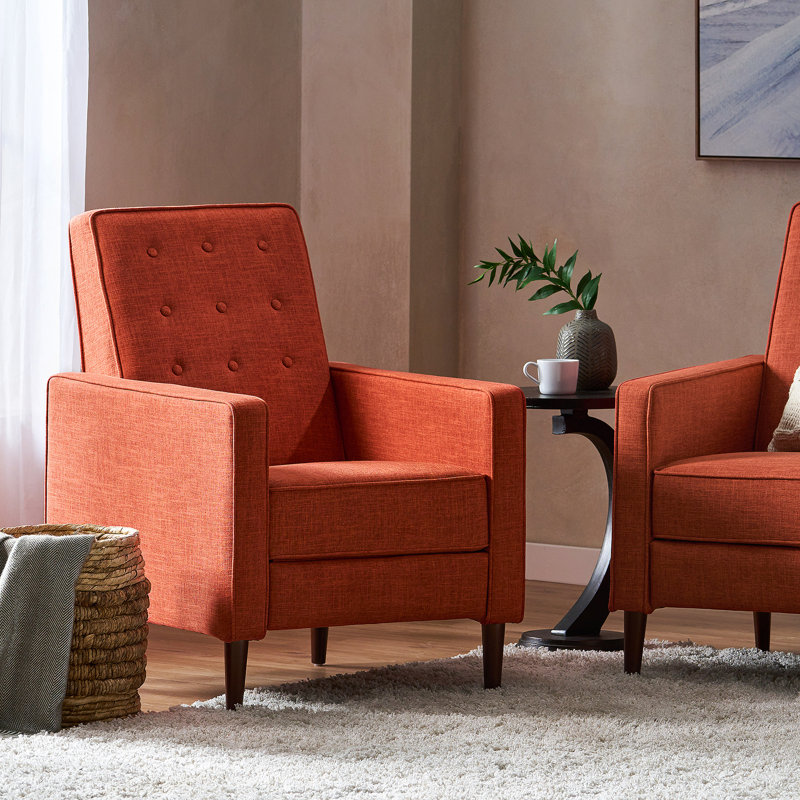 Recliner, Orange Fabric