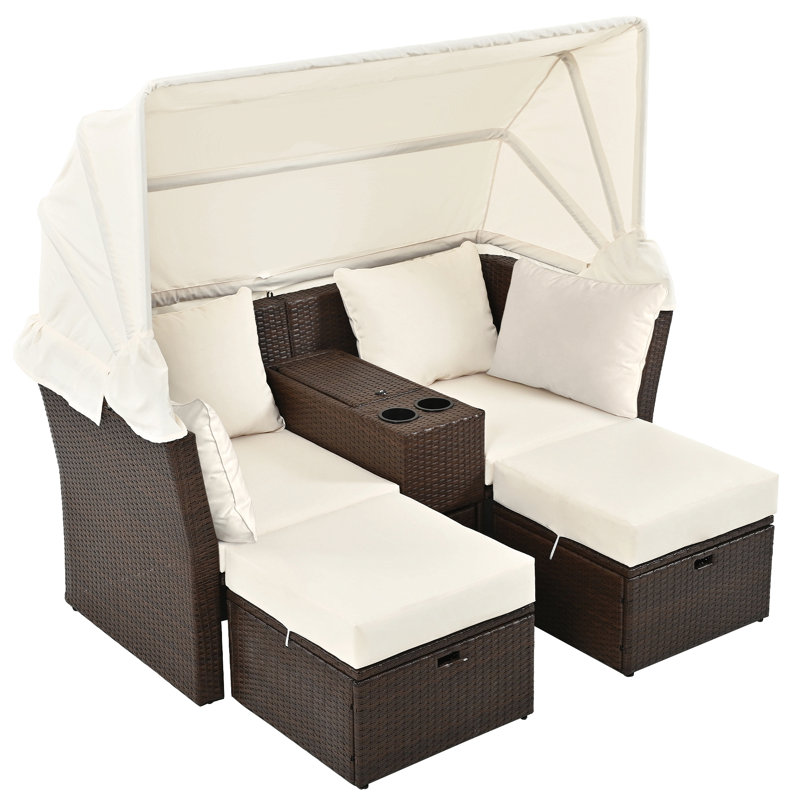 Lit de jour pour terrasse 2 places, Beige