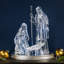 LED Lighted Acrylic Holy Family Nativity Scene On Mirror Christmas Decoration - 17"