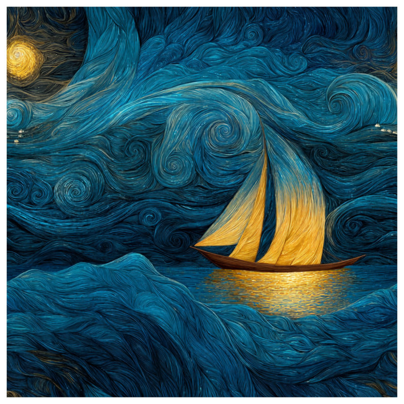 Voilier sur toile tendue avec châssis - Décoration murale nautique en plusieurs tailles, 32 x 32 inches