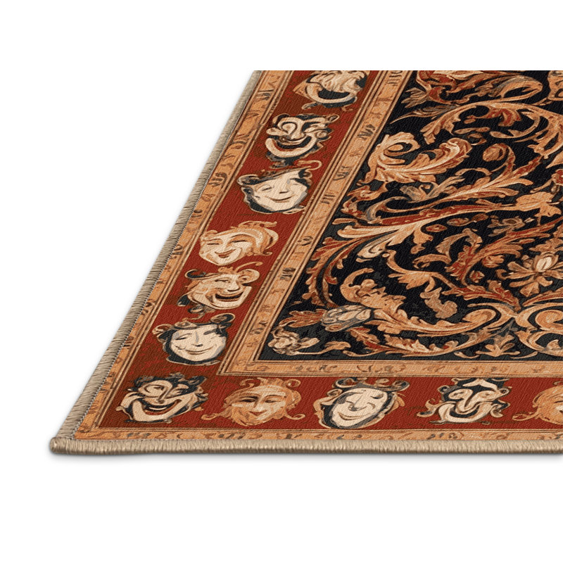 Tapis brun français lavable à la machine, Rectangle 5 pi x 7 pi