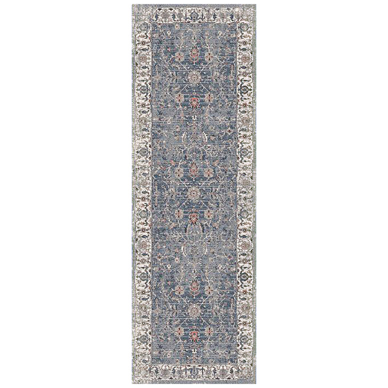 Elynna Transitional Bordered Premium Polyester Performance Area Rug, Runner 2'7" x 8'