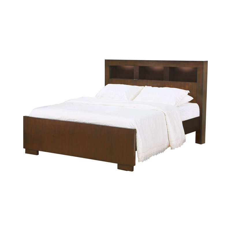 Hines Solid Wood Bookcase Storage Bed, Queen