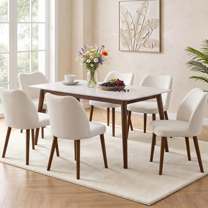 Chaise rembourrée en bois massif sans formaldéhyde avec assemblage facile et finition à base d'eau, Beige
