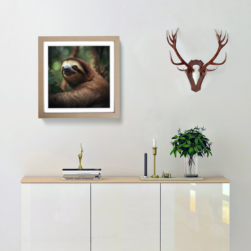 Sloth - Framed Print, Oak