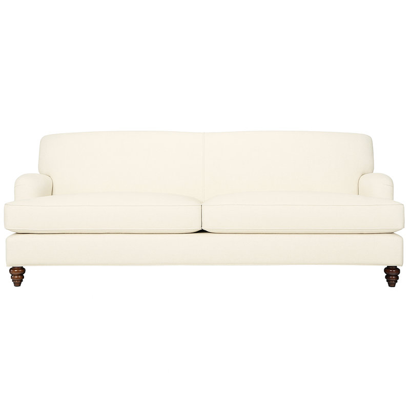Charles Of London Upholstered 83'' Sofa, Bella Skylight, Walnut