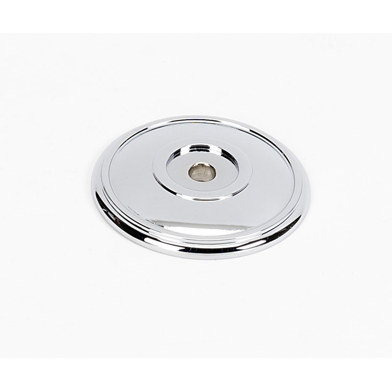 Rosette traditionnelle, Chrome poli, H 0,5 po x l 1,5 po x P 1,5 po