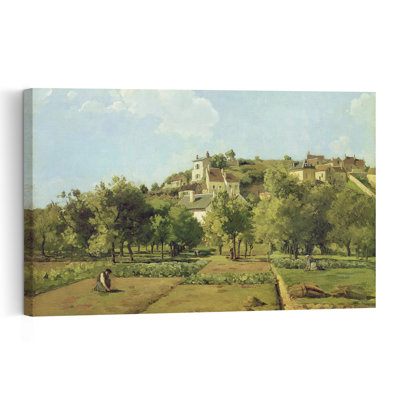 Pontoise, ou les jardins de l'Ermitage, Pontoise, 1867. Estampe d'art mural abstraite impressionniste contemporaine représentant un paysage urbain.