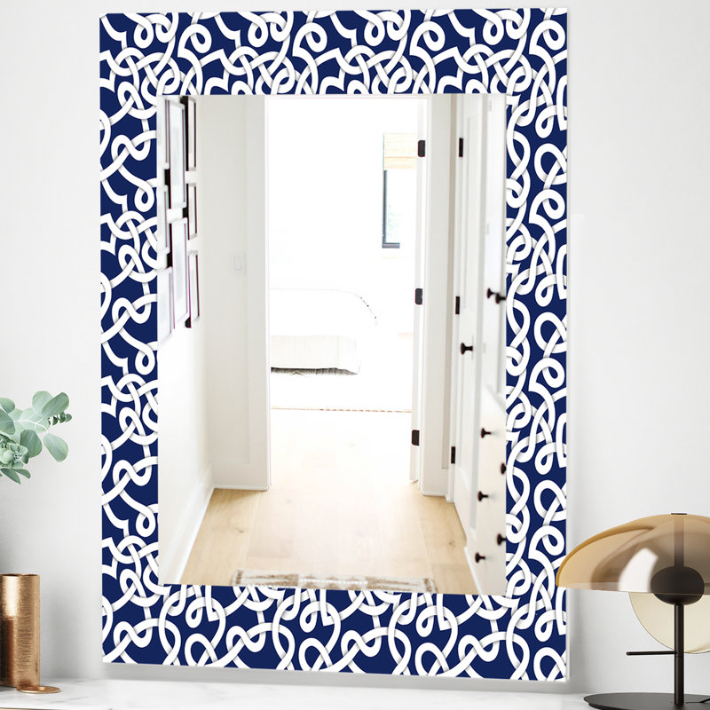 Miroir mural 15 mid-century scandinave, H 24 po x l 32 po, Géométrique 2