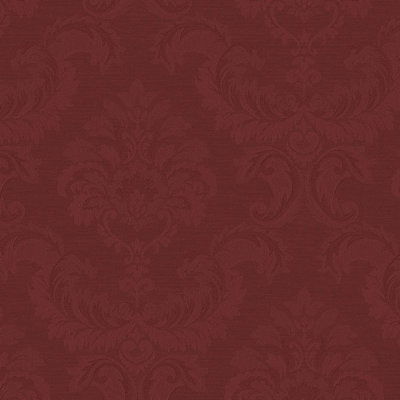 Concord Wallcoverings Damask Traditional Textured Wallpaper Featuring Ornament Feathered, Gold Metallic, 21In X 33Ft(56Sqft); SK34755