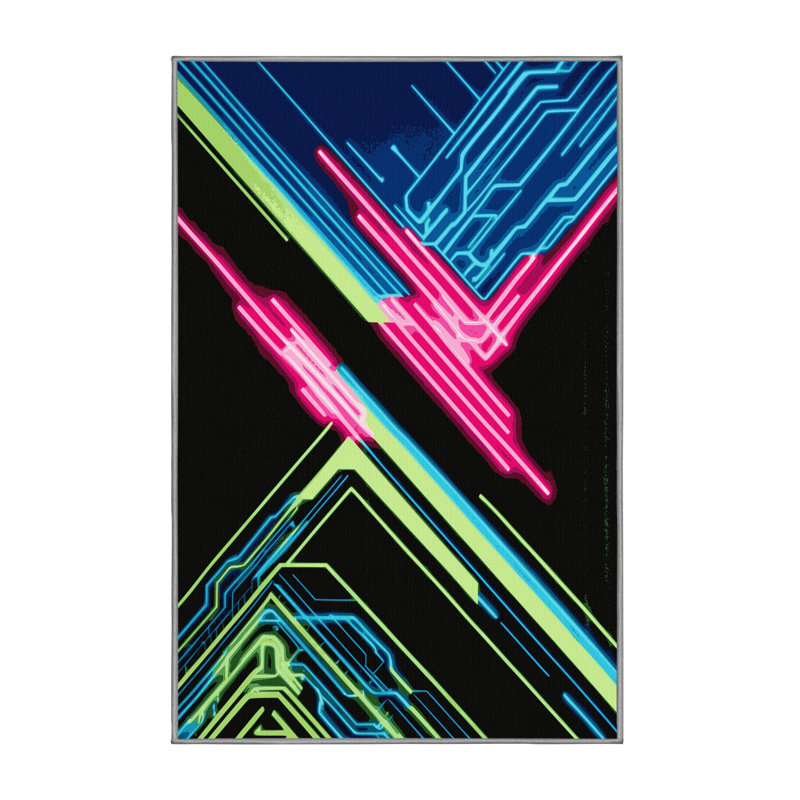 Fluorescent Echo Rug, Rectangle 4' x 6'