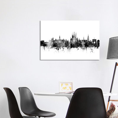 Winchester, England Skyline In Black & White by Michael Tompsett - Wrapped Canvas Gallery-Wrapped Canvas Giclée