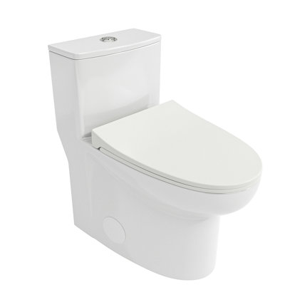 Toilette en céramique avec chasse d'eau silencieuse à siphon et siège à double chasse durable