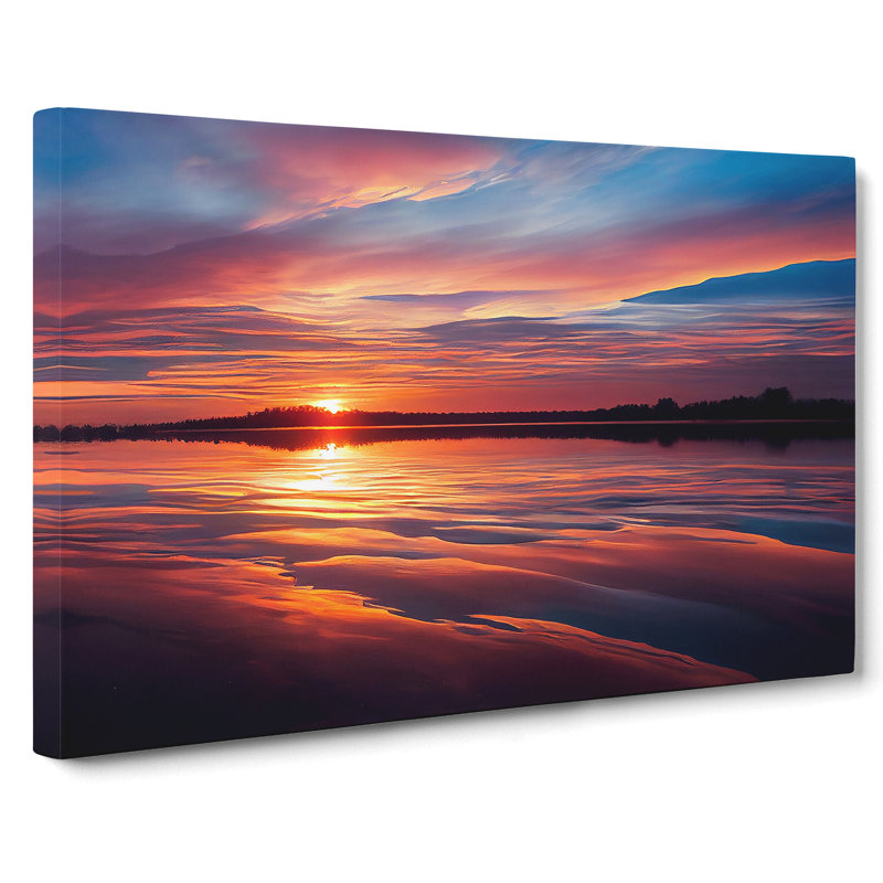 Lively Seascape At Sunset - Wrapped Canvas, 35cm H x 50cm W x 3cm D