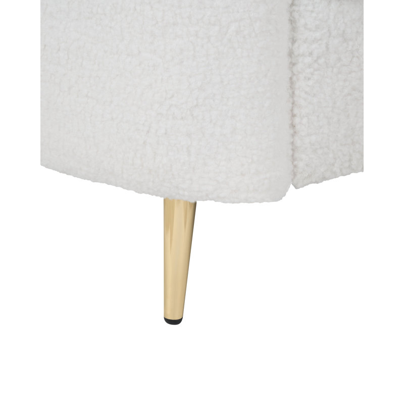 Aaronette Upholstered Armchair, White Boucle