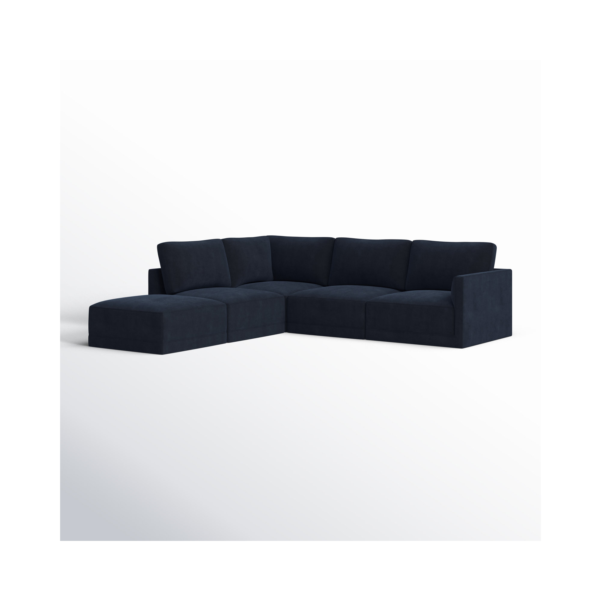 Deirdre Modular Upholstered Reversible Chaise L-Sectional, Navy
