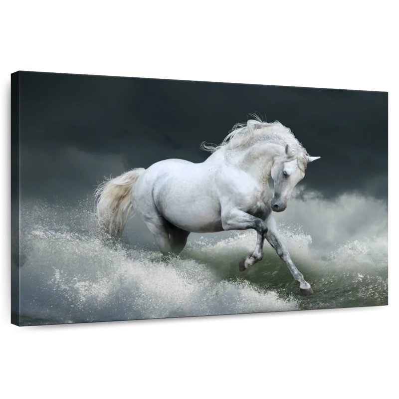 Brampt Seaside White Horse, 8" H x 12" W