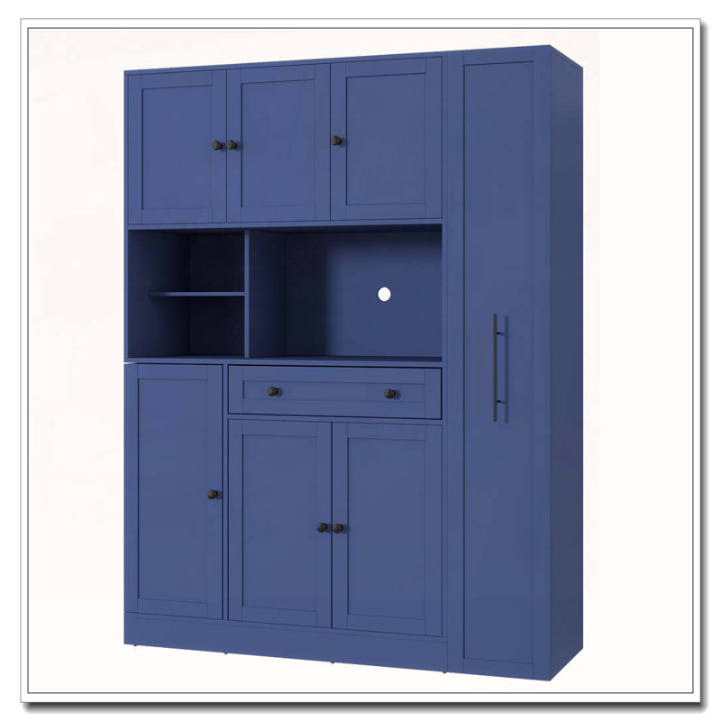 Armoire de cuisine sur pied Traditional, Bleu