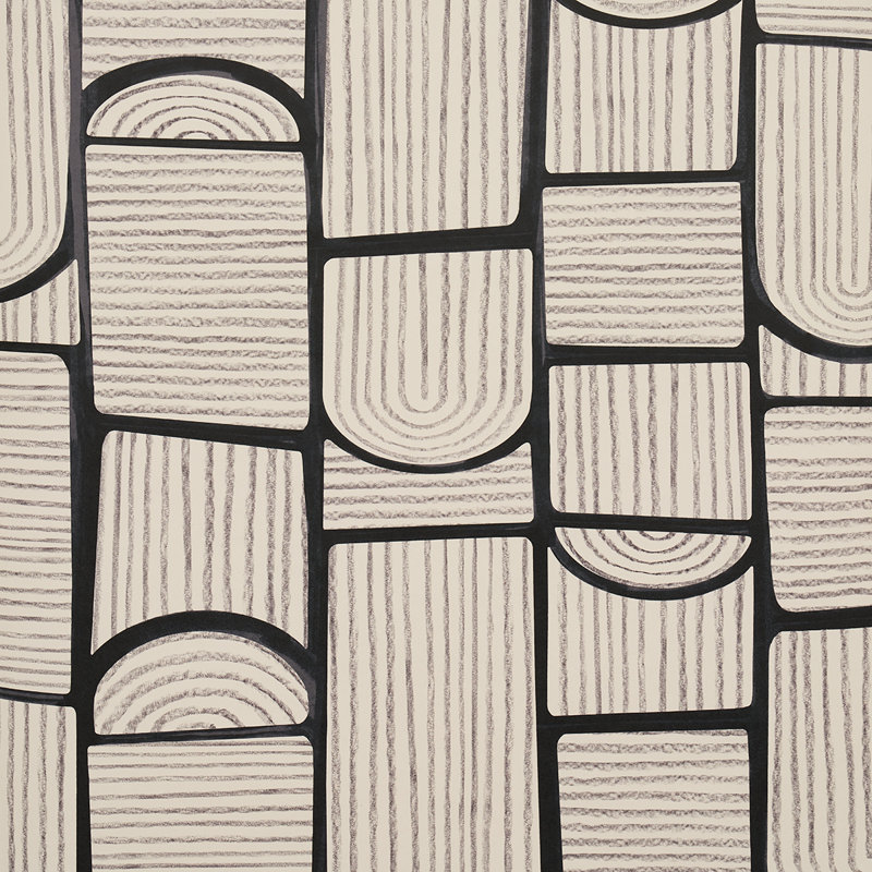 Papier peint Schumacher x Backdrop Bloomsbury, Carbone