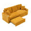 Canapé coulissant 80 po deux-en-un avec fonction d'inclinaison pliable, porte-gobelet et oreiller pour un salon polyvalent-1444039699