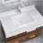 White Rectangular Undermount Bathroom Sink With Overflow