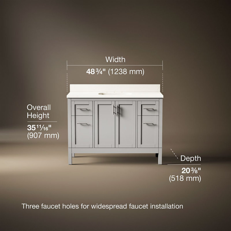 49" Single Bathroom Vanity Set, Atmos Gray, Atmos Grey