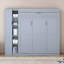Grand lit escamotable, lit escamotable avec tablettes et garde-robe-778181188