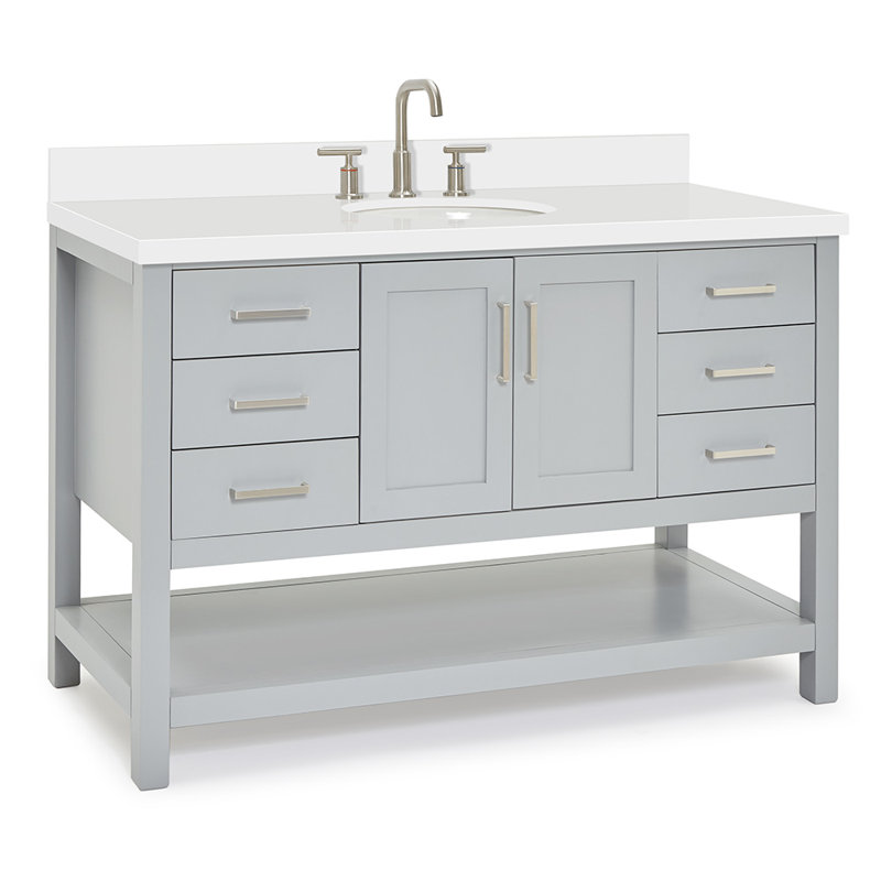 Ensemble de meuble-lavabo simple Magnolia Korede, Gris